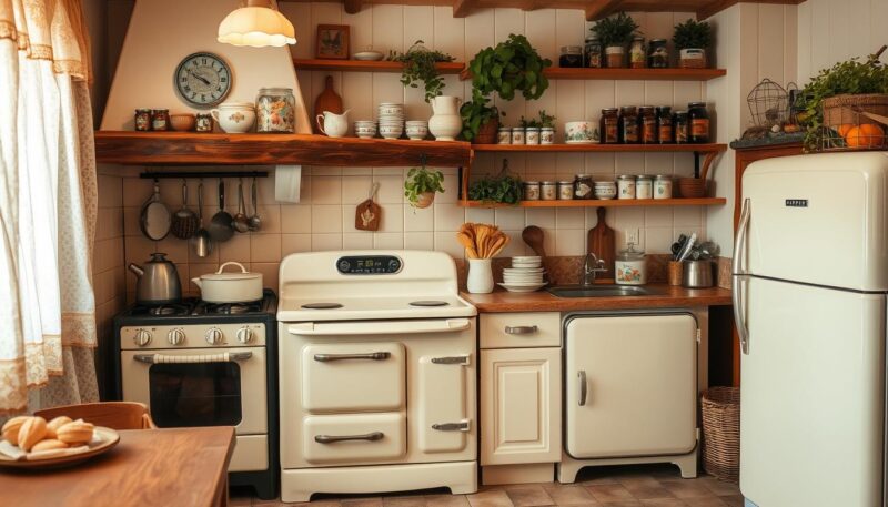 Vintage appliances and decor elements