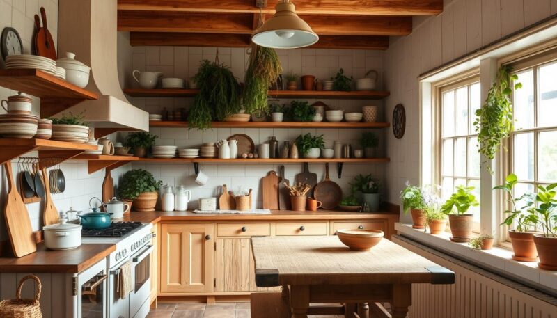 cottagecore kitchen organization